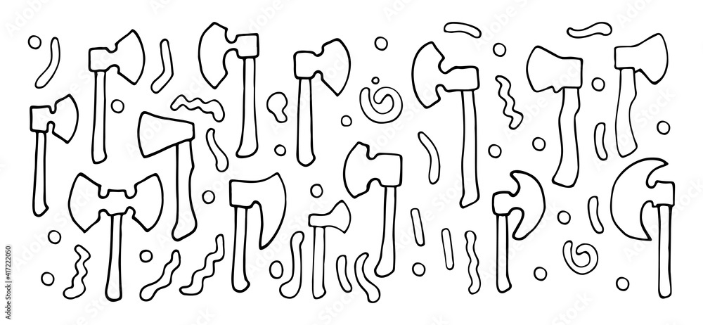 Set of hand-drawn Axes in Doodle style. Vector EPS 10 Set of hand-drawn Axes in Doodle style. Vector EPS 10