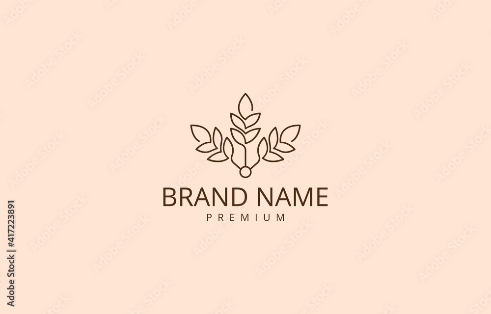 Three Wheat or Leaf Logo Design Vector Template Three Wheat or Leaf Logo Design Vector Template