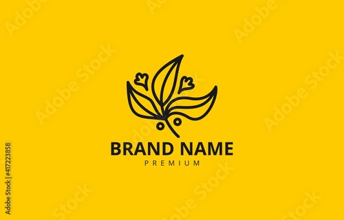 Three Leaf Nature Logo Design Vector Template