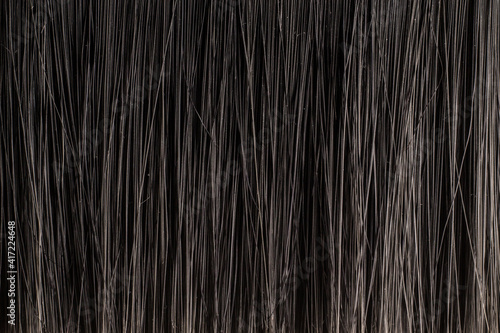Texture of dark bristle brush close up as background photo