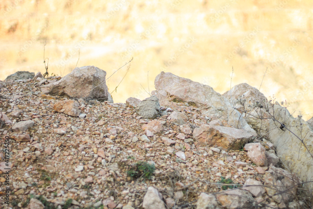 Martian landscape. An old abandoned quarry. Martian landscape. An old abandoned quarry.