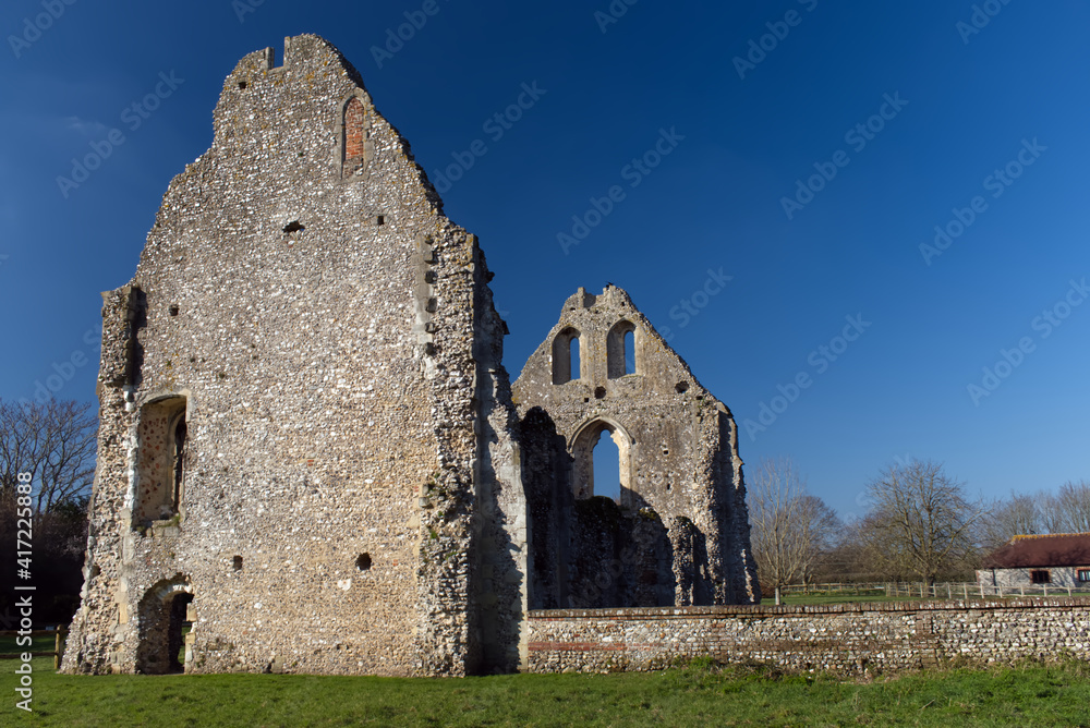 View of Boxgrove Priory an old ruin Benedictine priory founded in 1107, situated in the small village of Boxgrove in West Sussex.