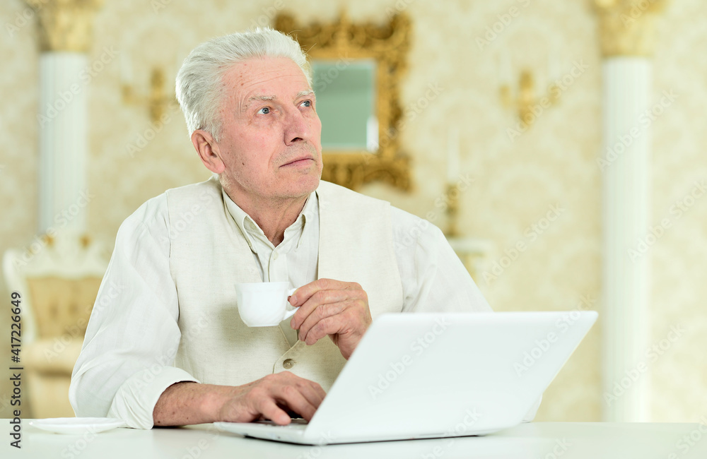 Close up portrait of thoughtful senior man Close up portrait of thoughtful senior man