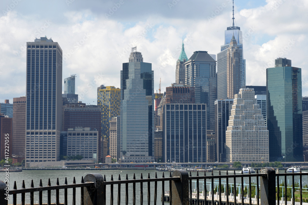 New York city skyline with skyscrapers New York city skyline with skyscrapers