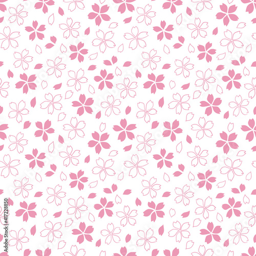 Cute background with cherry blossom flowers