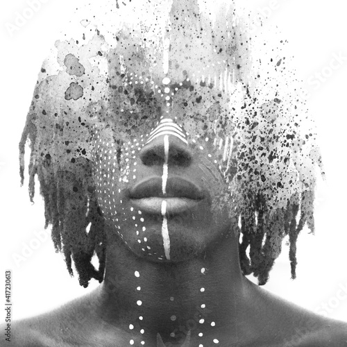 фотографія A young man's artistical paintography portrait