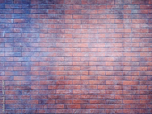 Old grunge brick wall background. Modern red brick tile wall texture