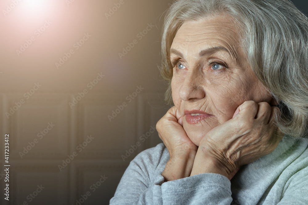 portrait of sad senior woman portrait of sad senior woman