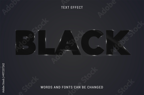 Wallpaper Mural shiny and luxury black text effect 100% editable vector image Torontodigital.ca