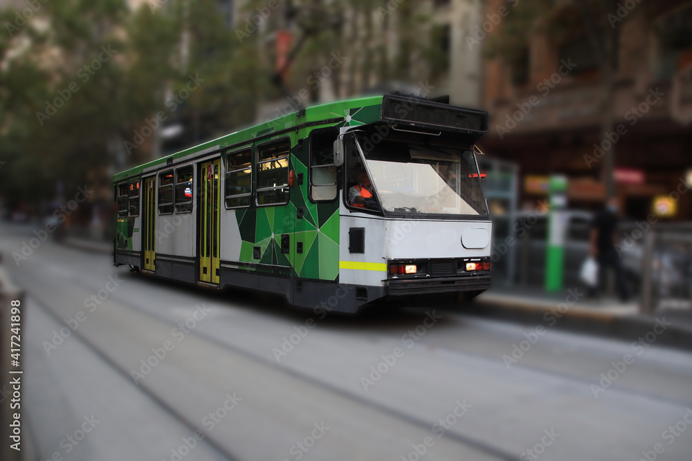 Fototapeta premium Tram in Melbourne Victoria Australia