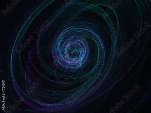 Abstract colourful spiral on a black background 