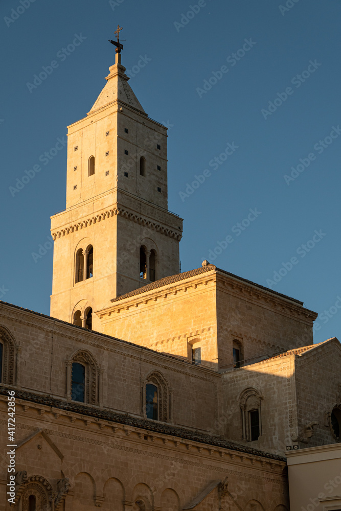 Fototapeta premium Cathedral of Matera, italy at sunset