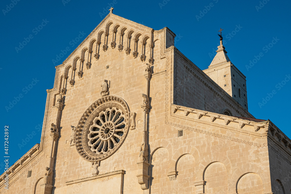 Cathedral of Matera, italy at sunset 