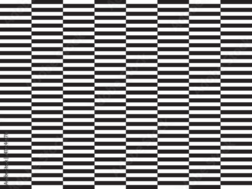 Geometric pattern. Design horizontal  rectagular of checker white on black. Design print for illustration  texture  textile  wallpaper  background.
