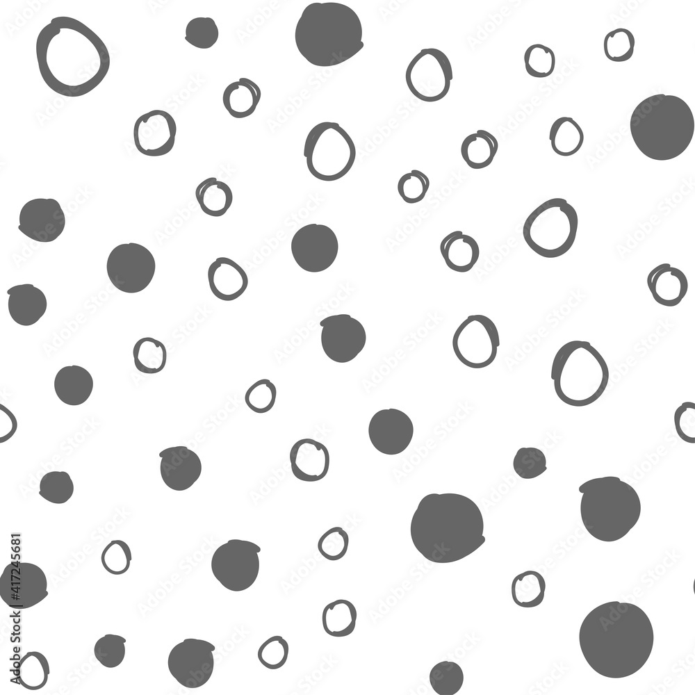 Random dots seamless pattern. Doodle circles texture background.