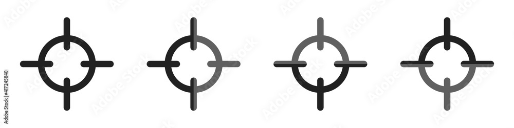 Targets vector set. Goals icons set in flat style. A set of scopes for games. Vector illustration. Icon for web design and graphic interface. Targets vector set. Goals icons set in flat style. A set of scopes for games. Vector illustration. Icon for web design and graphic interface.