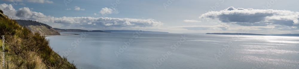 Panorama Of The Puget Sound From Fort Ebey on Whidbey Island Washington State