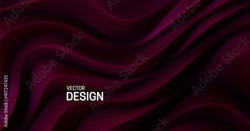 Dark red curvy pattern surface.