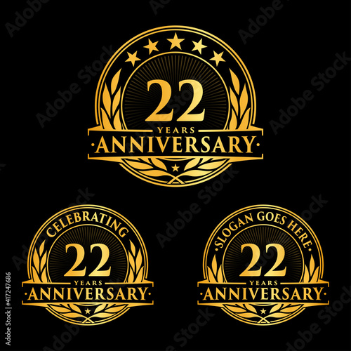 22 years anniversary collection logotype. Vector and illustration.
