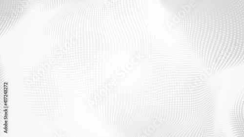 Dot white gray wave light technology texture background. Abstract big data digital concept. 3d rendering.