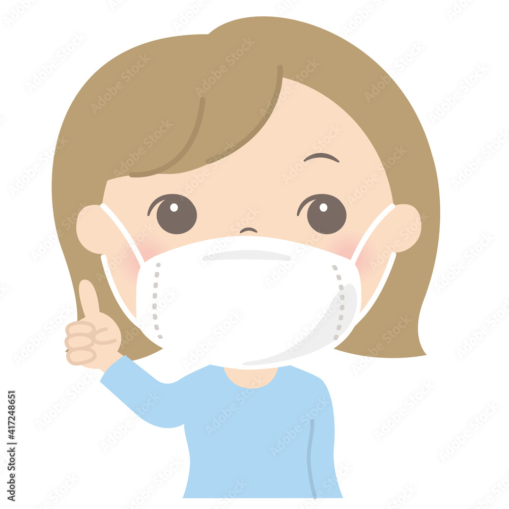 マスク着用の女性（若い女性）