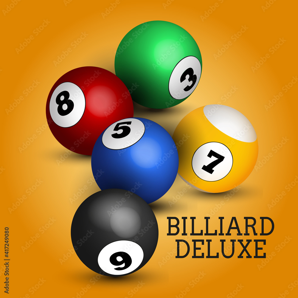 Billiard balls on the pool table to start playing Billiard balls on the pool table to start playing