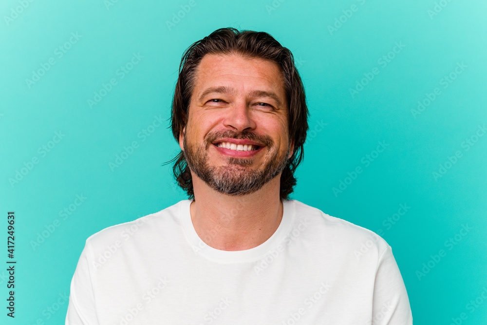 Middle age caucasian man face closeup Middle age caucasian man face closeup