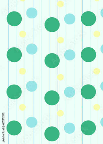 さわやか手描き風の和柄　緑色