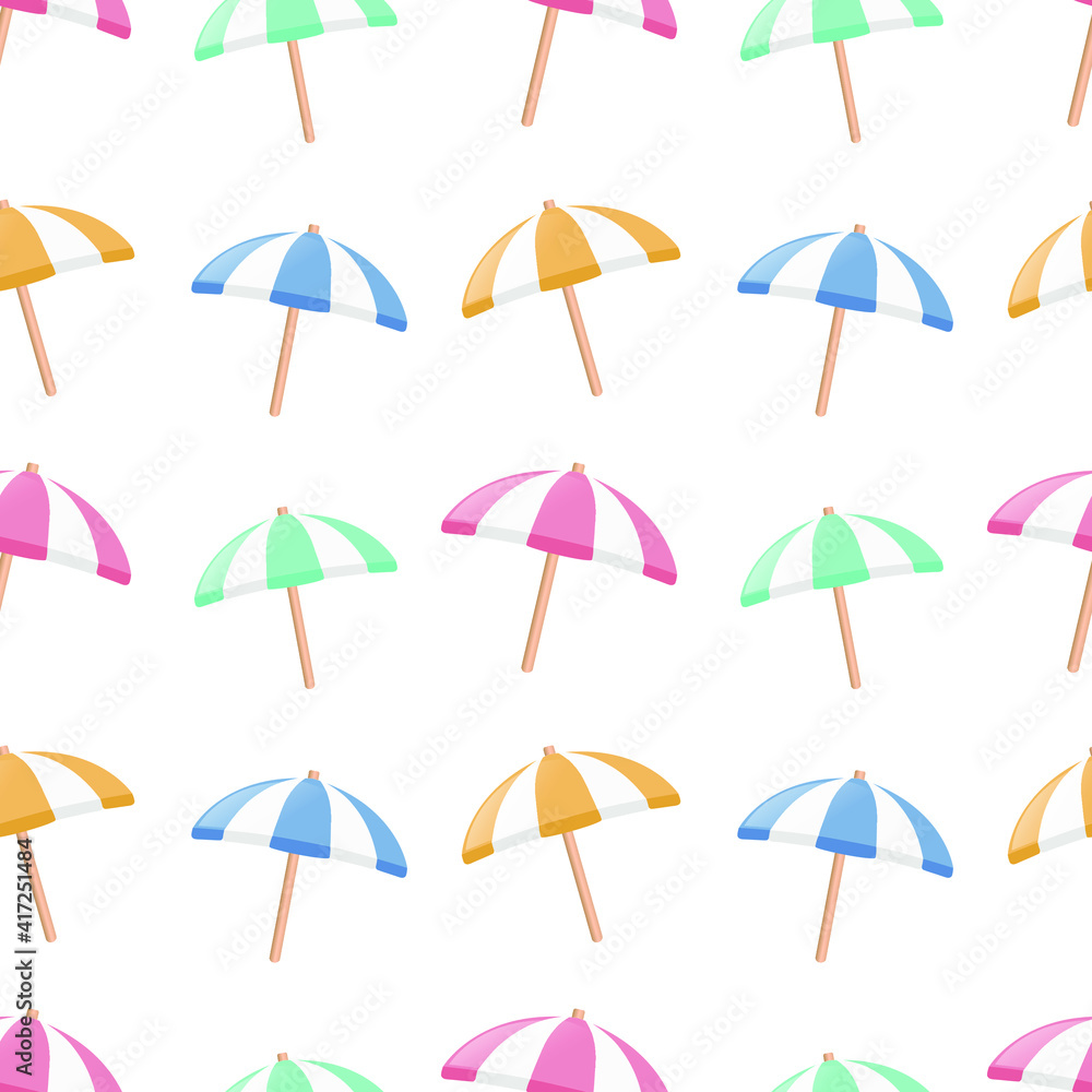 Umbrella Emoji Pattern. Hooked Handle Seamless Background Symbols. Silhouette Emoticon Rainy Weather Vector.