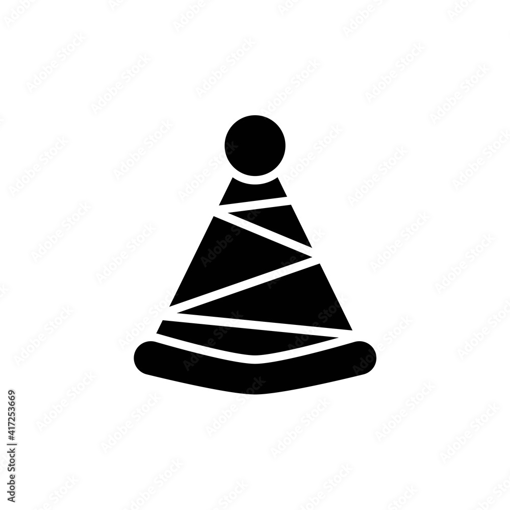 party hat solid Icon.carnival and tool vector illustration on white background party hat solid Icon.carnival and tool vector illustration on white background