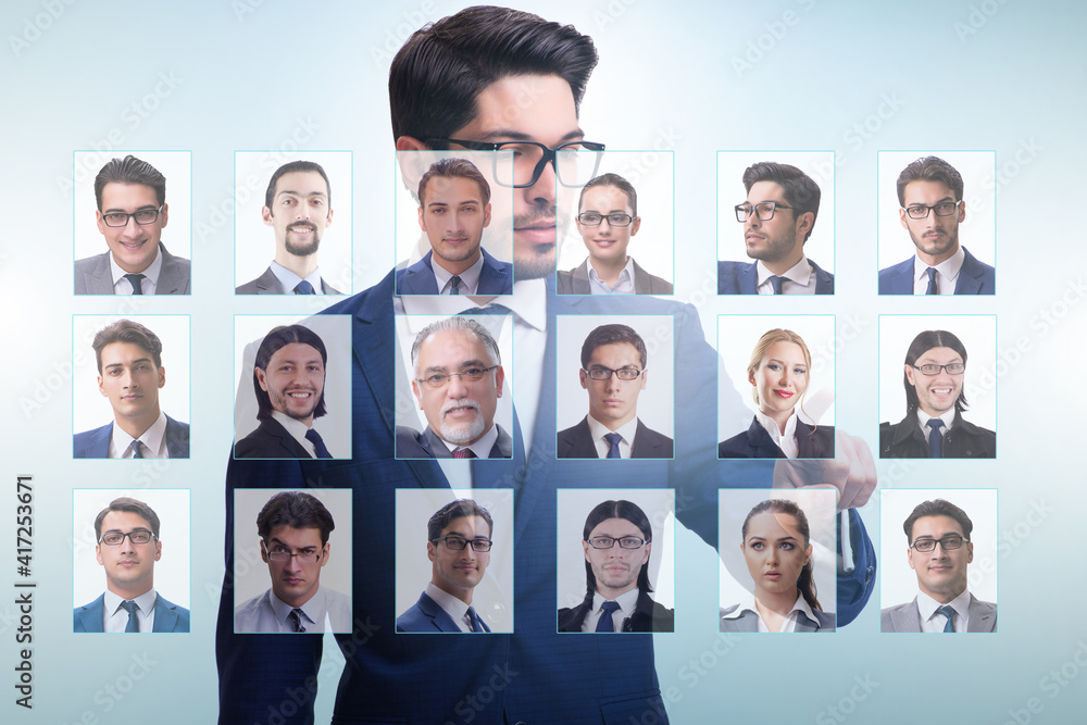 Recruitment and employment concept with businessman Recruitment and employment concept with businessman