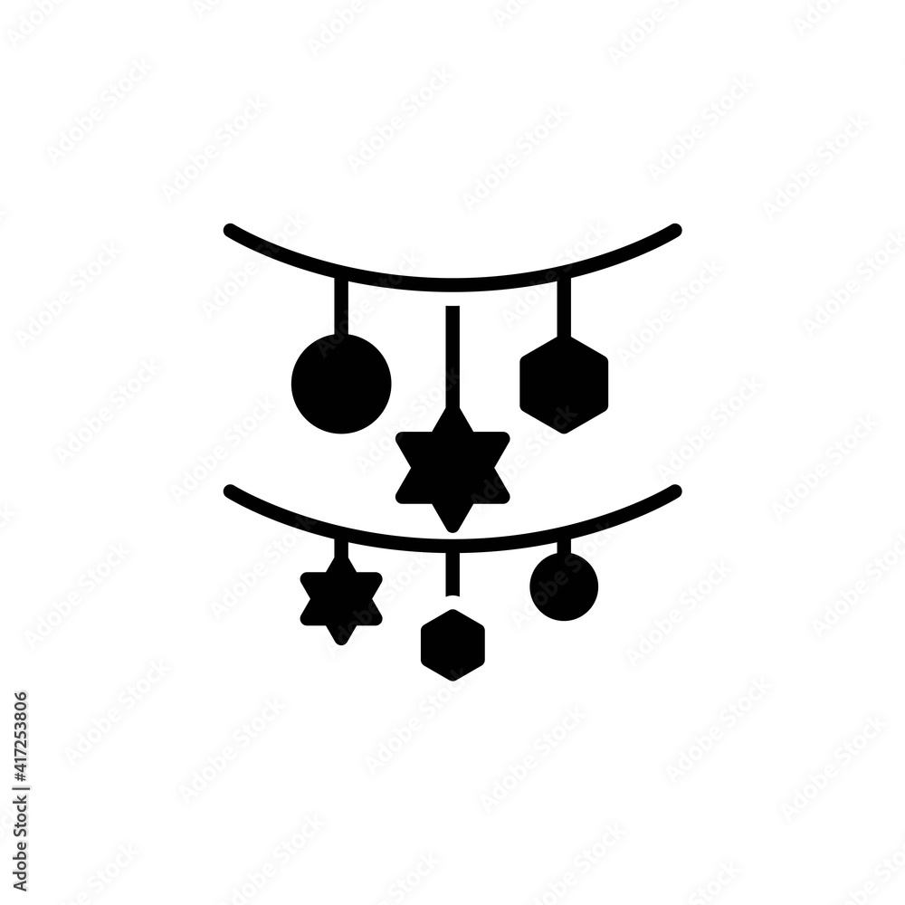 garland solid Icon.carnival and tool vector illustration on white background garland solid Icon.carnival and tool vector illustration on white background