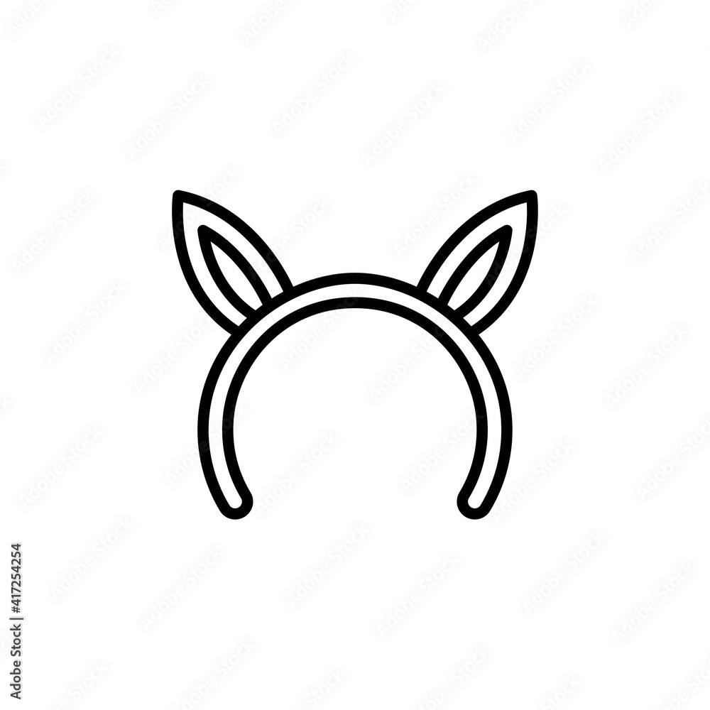 bunny ears outline Icon.carnival and tool vector illustration on white background bunny ears outline Icon.carnival and tool vector illustration on white background