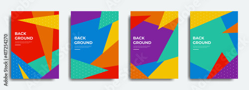Abstract colorful geometric design vector with pop up colors, patterns, and typography, can be used for cover, wallpaper, poster, social media, book page layout, etc