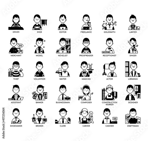 Occupation set2 Man, Thin Line and Pixel Perfect Icons
