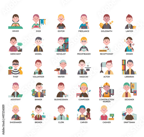 Occupation set2 Man, Thin Line and Pixel Perfect Icons