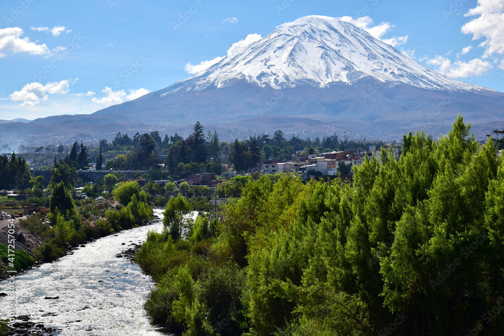 Fototapeta premium Snow capped volcano 
