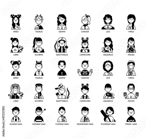 Astrological sign 1 , Thin Line and Pixel Perfect Icons