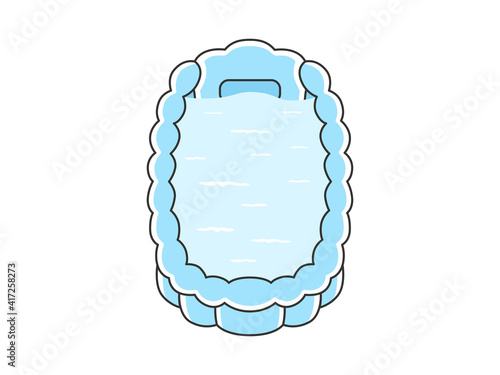 お湯の入ったベビーバスのイラスト