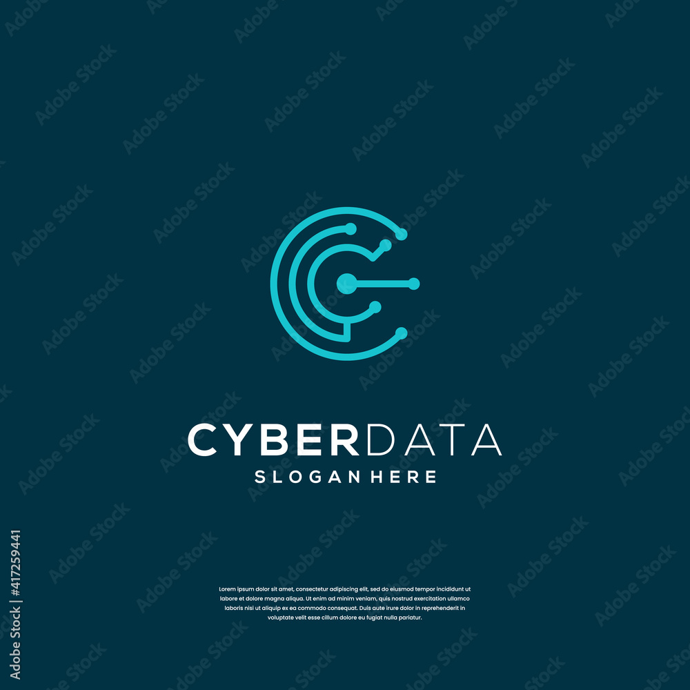 initials letter C logo with line circuit logo design technology initials letter C logo with line circuit logo design technology