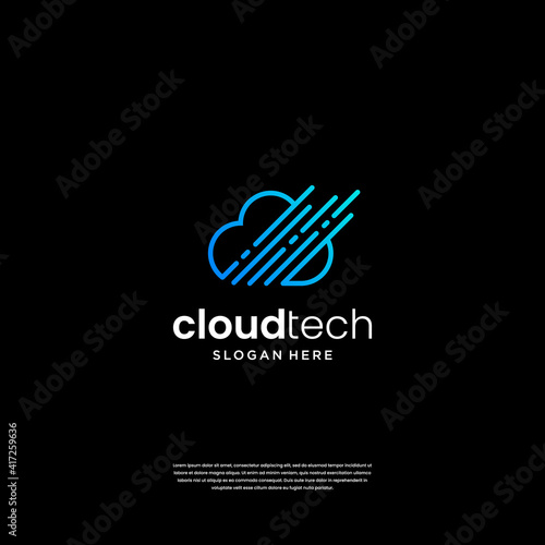 cloud tech logo design inspiration