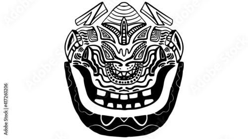 skull with a tattoo black chin