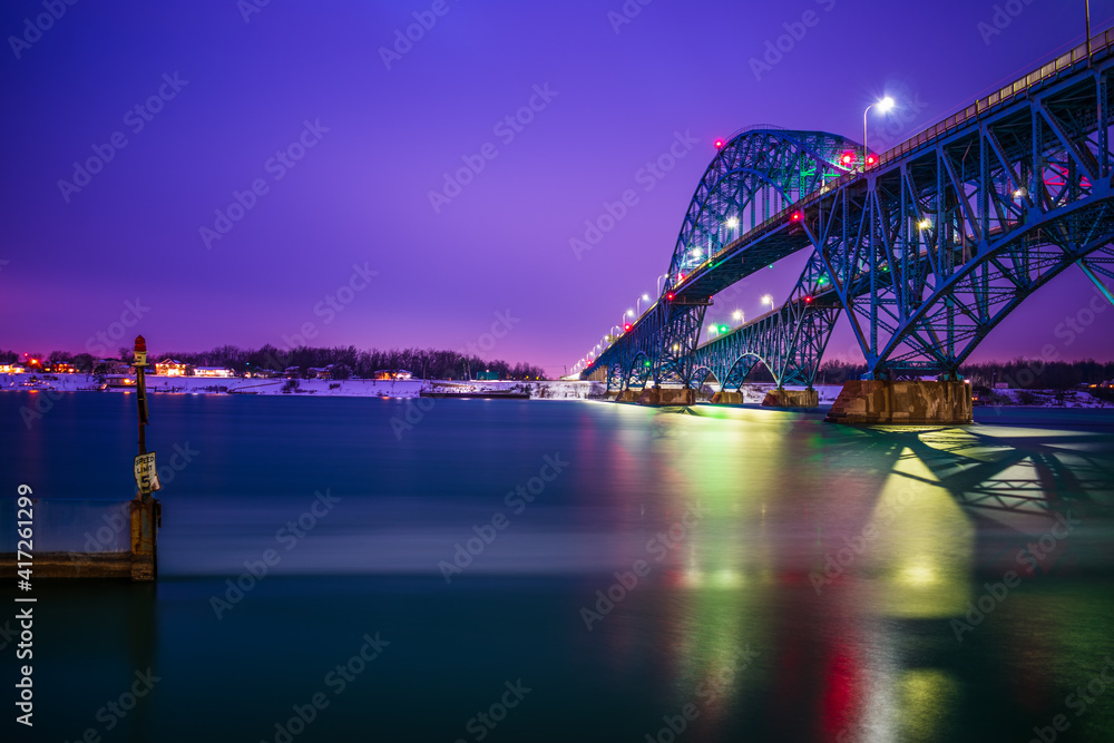 Fototapeta premium city harbour bridge at night