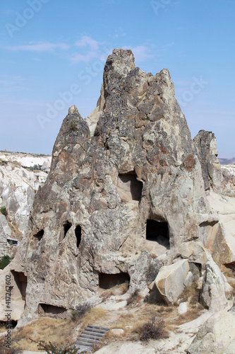 Special stone formation at Cappadocia in Nevsehir, Turkey. Cappadocia is part of the UNESCO World Heritage Site.