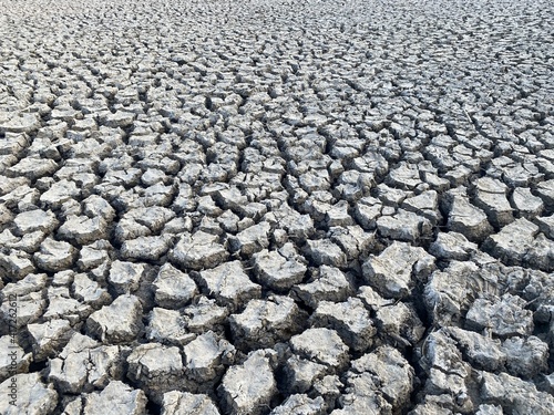 dry crack soil in country Thailand