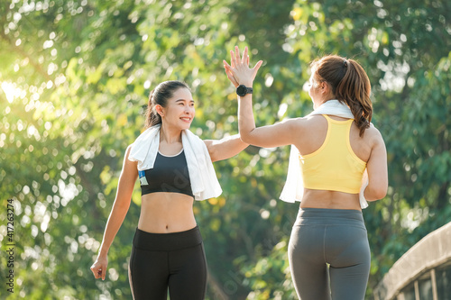 Women who enjoy jogging outdoors
