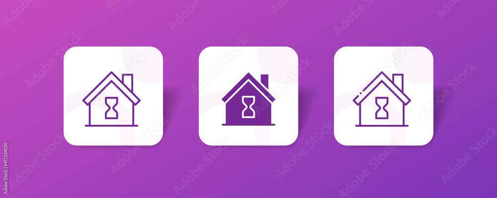 home processing with hourglass pixel perfect icon set bundle in line, solid, glyph, 3d gradient style