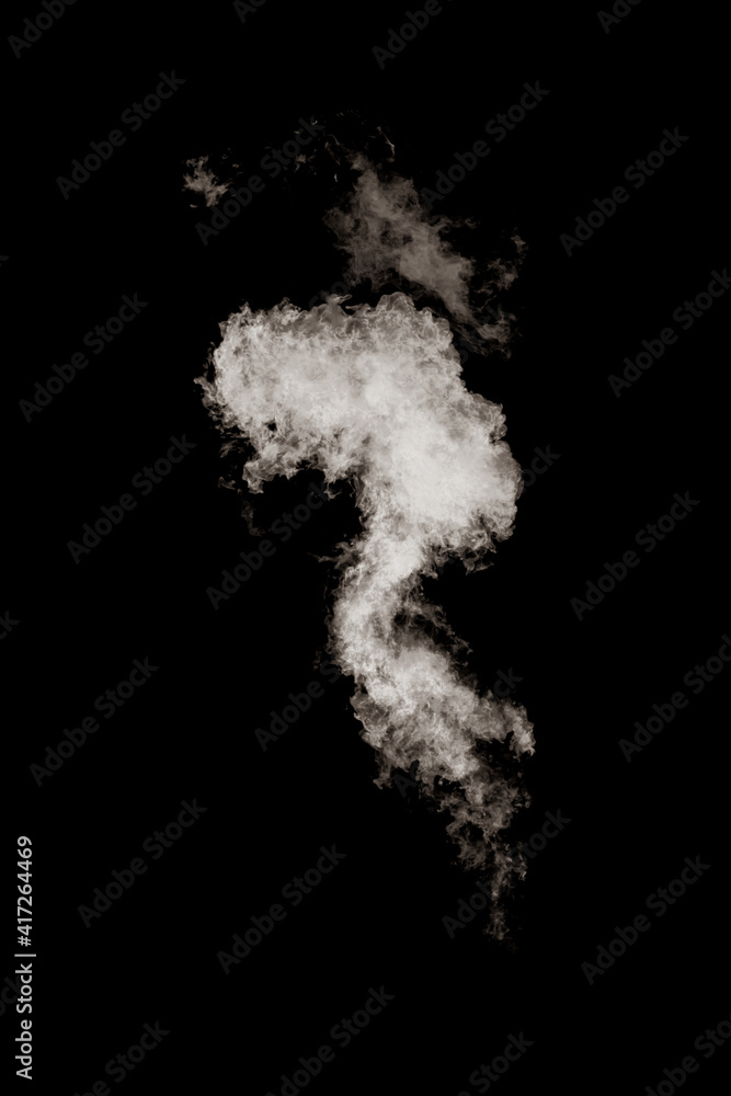 Smoke cloud isolated on black background