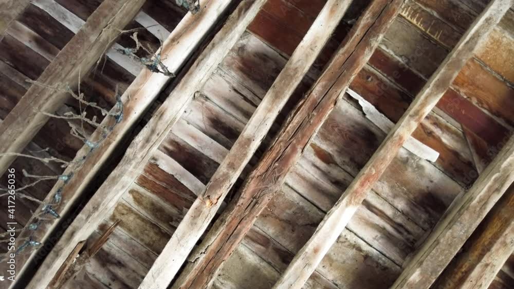 Ohrid traditional, old house wooden ceiling, old wood roof construction - attic Ohrid traditional, old house wooden ceiling, old wood roof construction - attic
