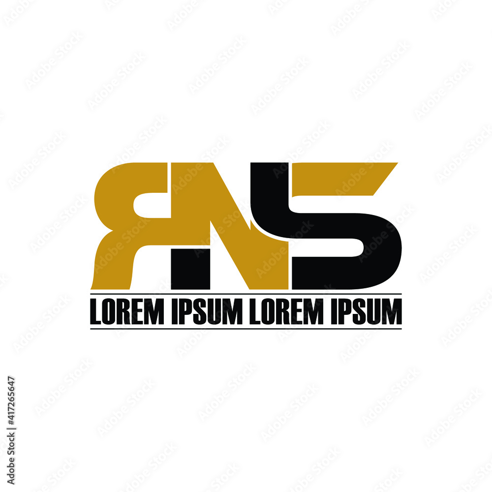 RNS letter monogram logo design vector RNS letter monogram logo design vector